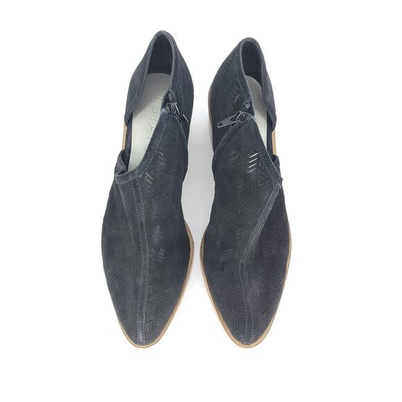 1.State Iddah Perforated Cutaway Bootie Block Heel Black Size 9M Edgy Western - Picture 5 of 9